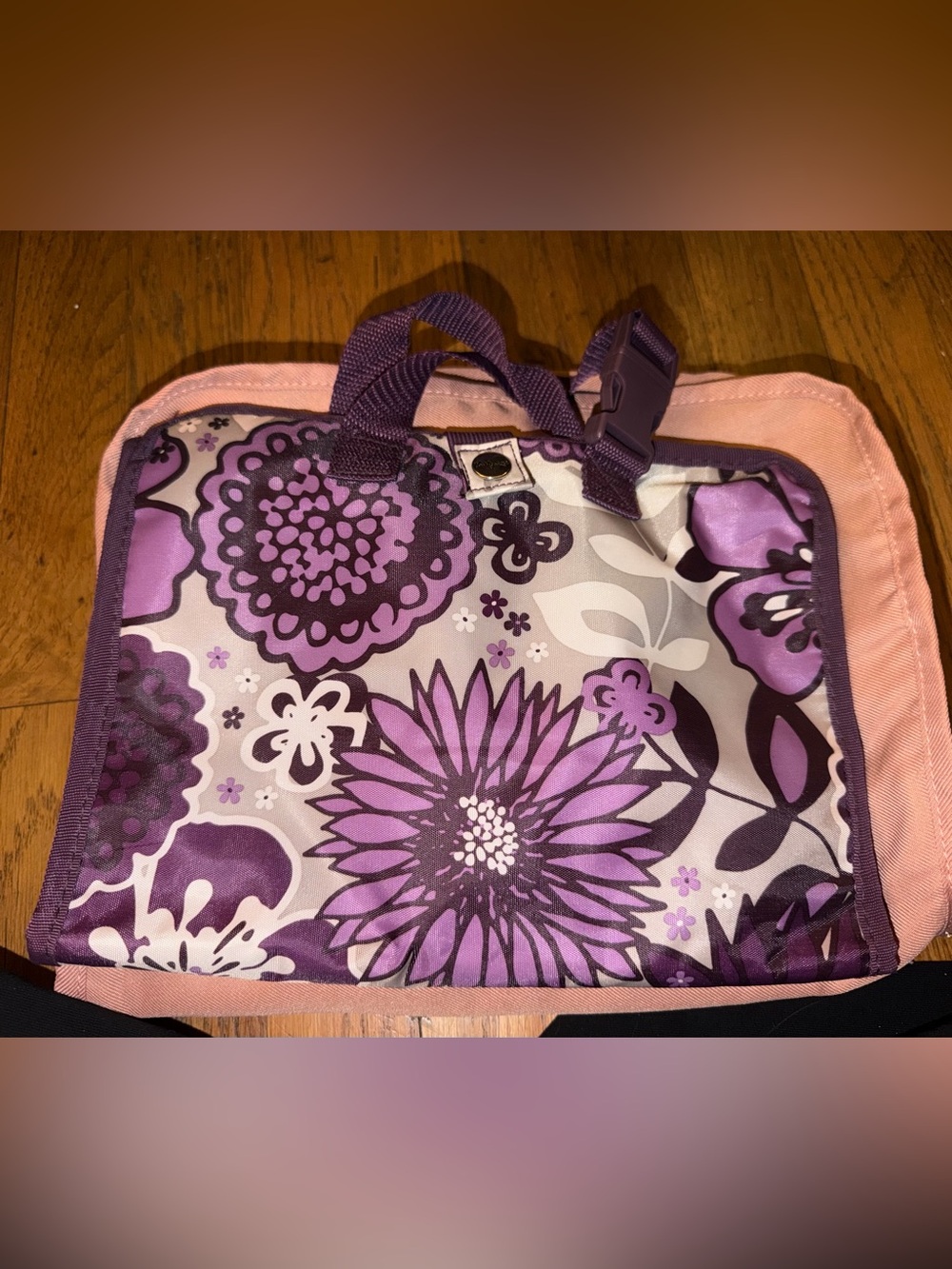 Thirty-One Purple Floral Jewelry Travel Bag